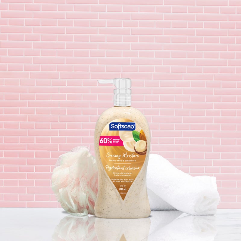 Softsoap Body Wash Pump, Buttery Shea & Almond Oil Body Wash, Moisturizing Body Wash, 32 Ounce, 3 Pack - Image 2